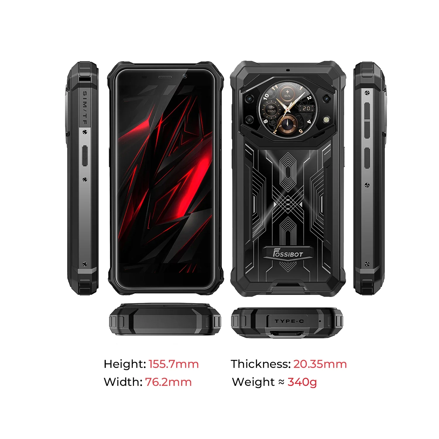 FOSSiBOT F101 PRO  15GB+128GB 5.45-Inch Main & 1.32-inch Innovative & Multifunction Rear Display 10600mAh Hac NFC Rugged Phone - Image 18
