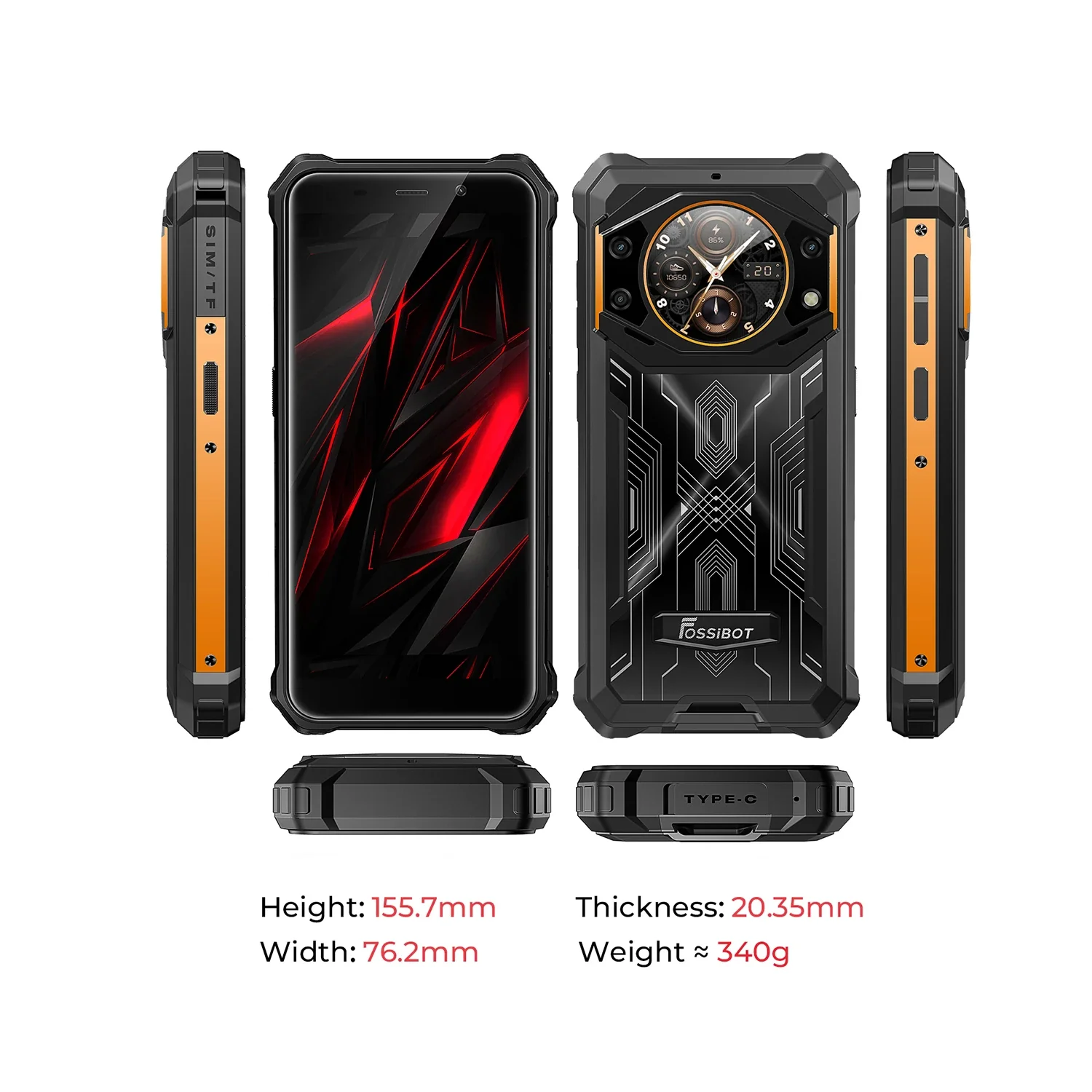 FOSSiBOT F101 PRO  15GB+128GB 5.45-Inch Main & 1.32-inch Innovative & Multifunction Rear Display 10600mAh Hac NFC Rugged Phone - Image 9