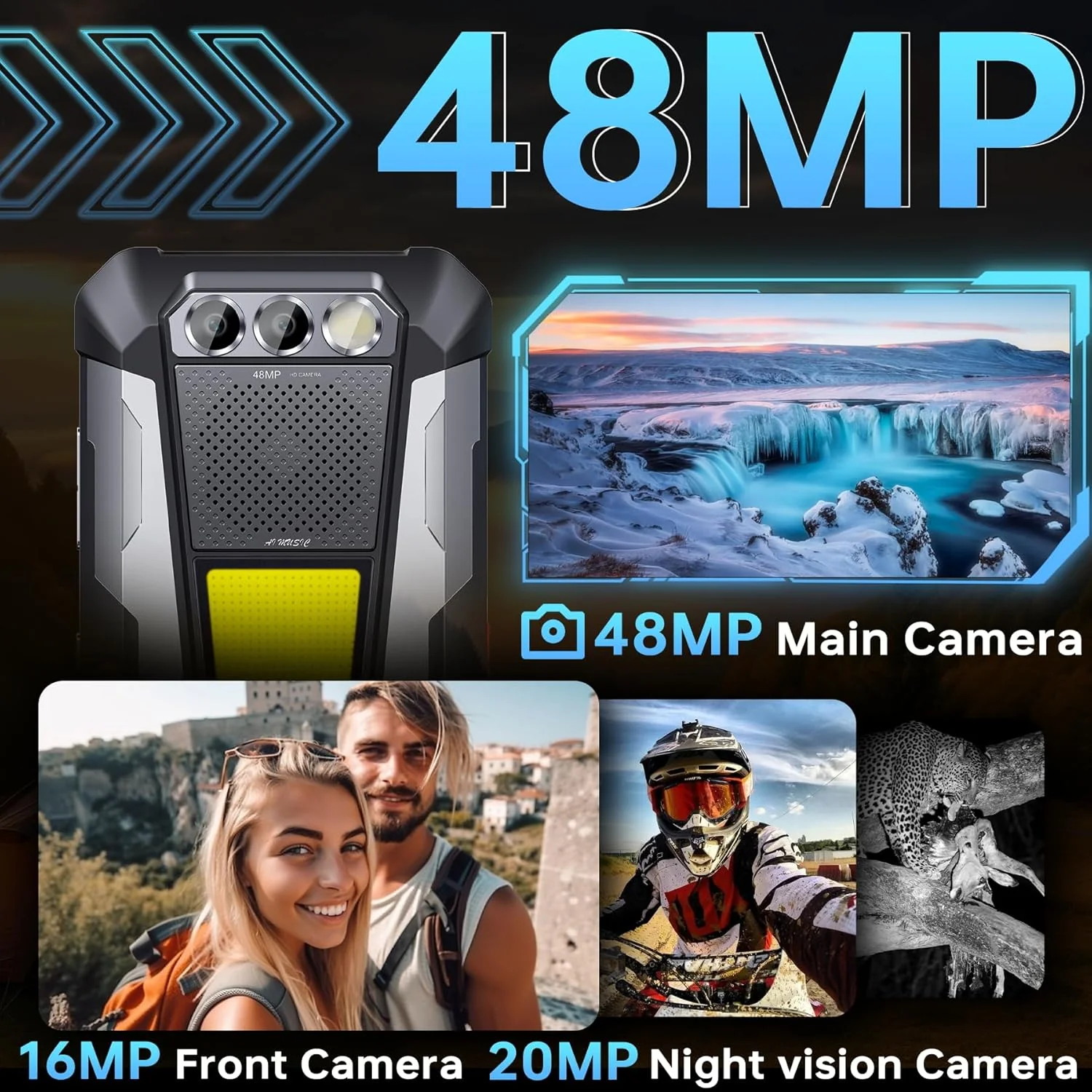 FOSSiBOT F106 Pro 15GB+256GB 103db Big Speaker 3W Camping lights 12000mAh 6.58-Inch Rugged Phone - Image 11