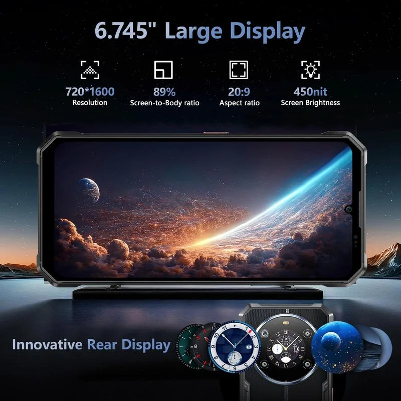 FOSSiBOT F109 5G 24GB+256GB 6.745-Inch Main & 1.32-inch Innovative & Multifunction Rear Display 10600mAh NFC Rugged Phone - Image 12