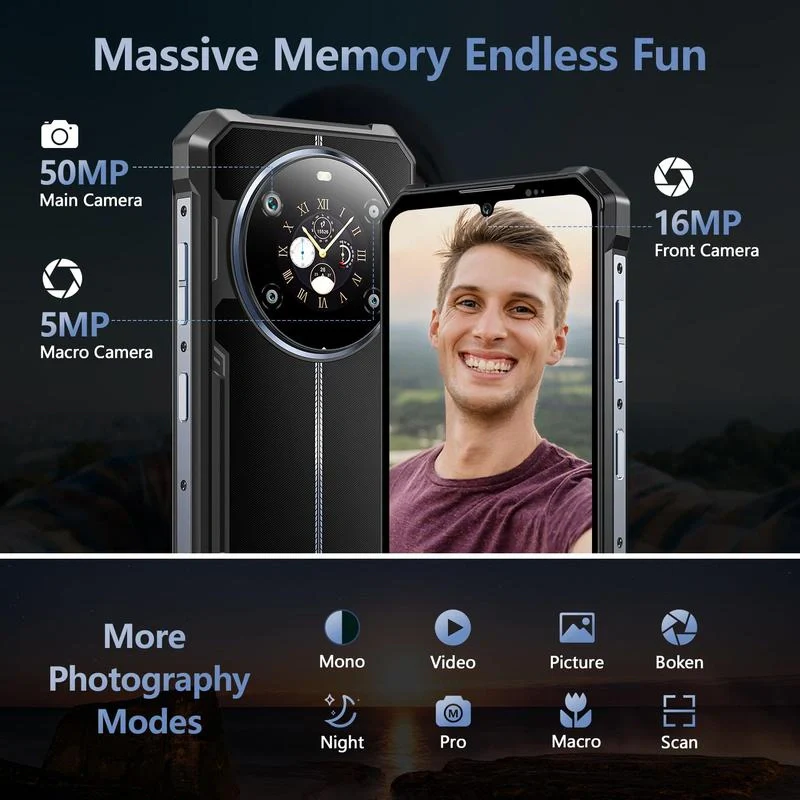 FOSSiBOT F109 5G 24GB+256GB 6.745-Inch Main & 1.32-inch Innovative & Multifunction Rear Display 10600mAh NFC Rugged Phone - Image 13