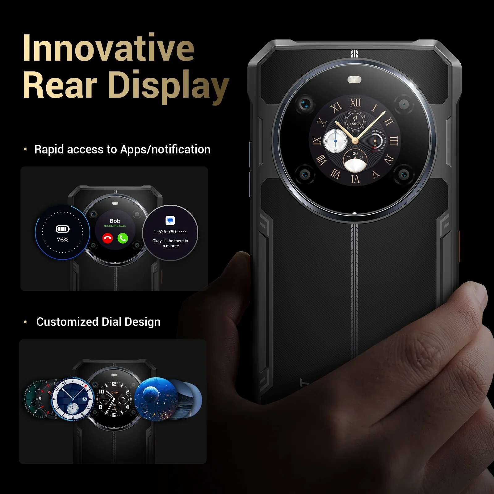 FOSSiBOT F109S 4G 24GB+256GB 6.745-Inch Main & 1.32-inch Innovative & Multifunction Rear Display 10600mAh NFC Rugged Phone - Image 11