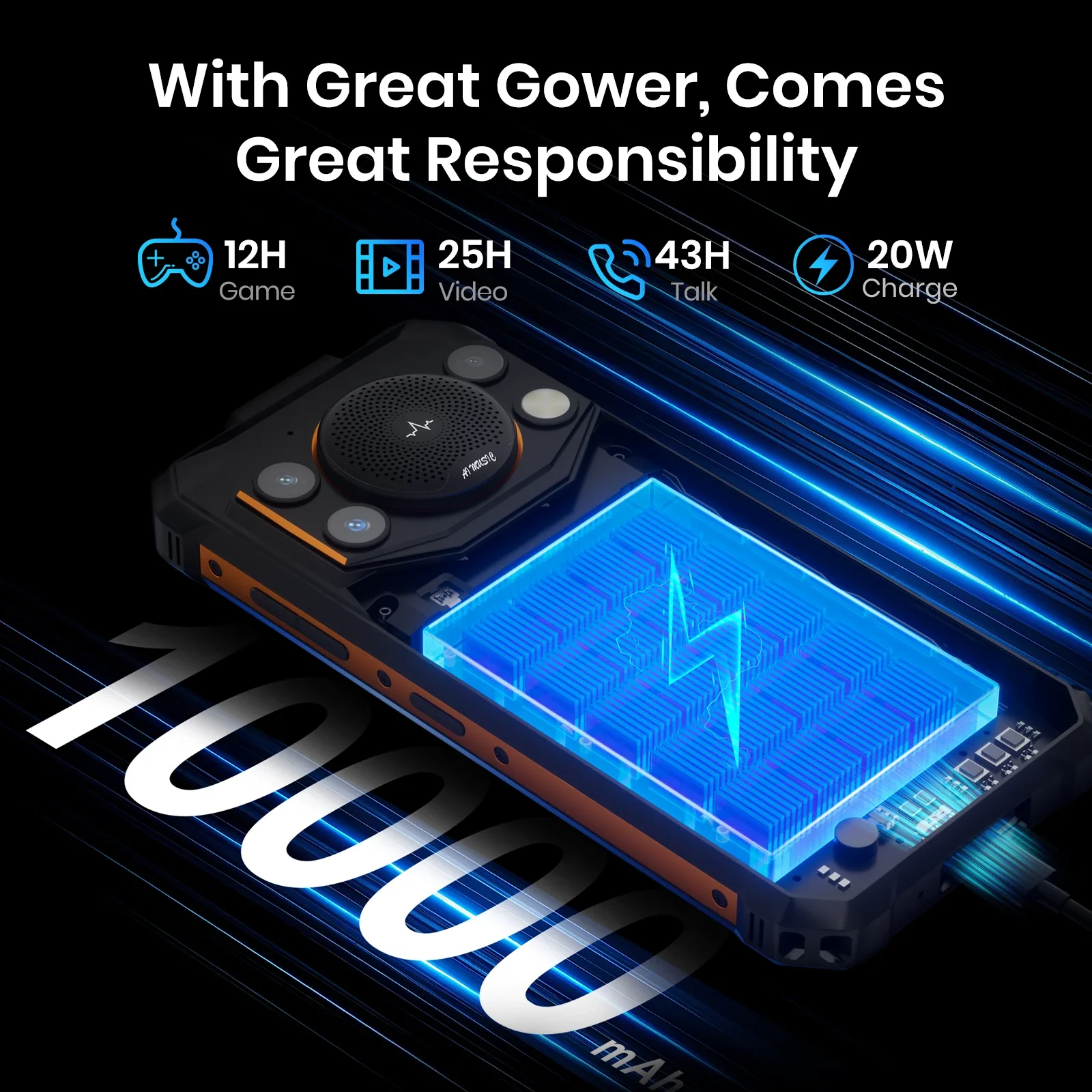 FOSSiBOT F110 Pro 128dB Speaker 6.745-inch 20+128GB MediaTek Dimensity 6300 50MP+8MP 10000mAh Android 15 5G Rugged Phone - Image 20