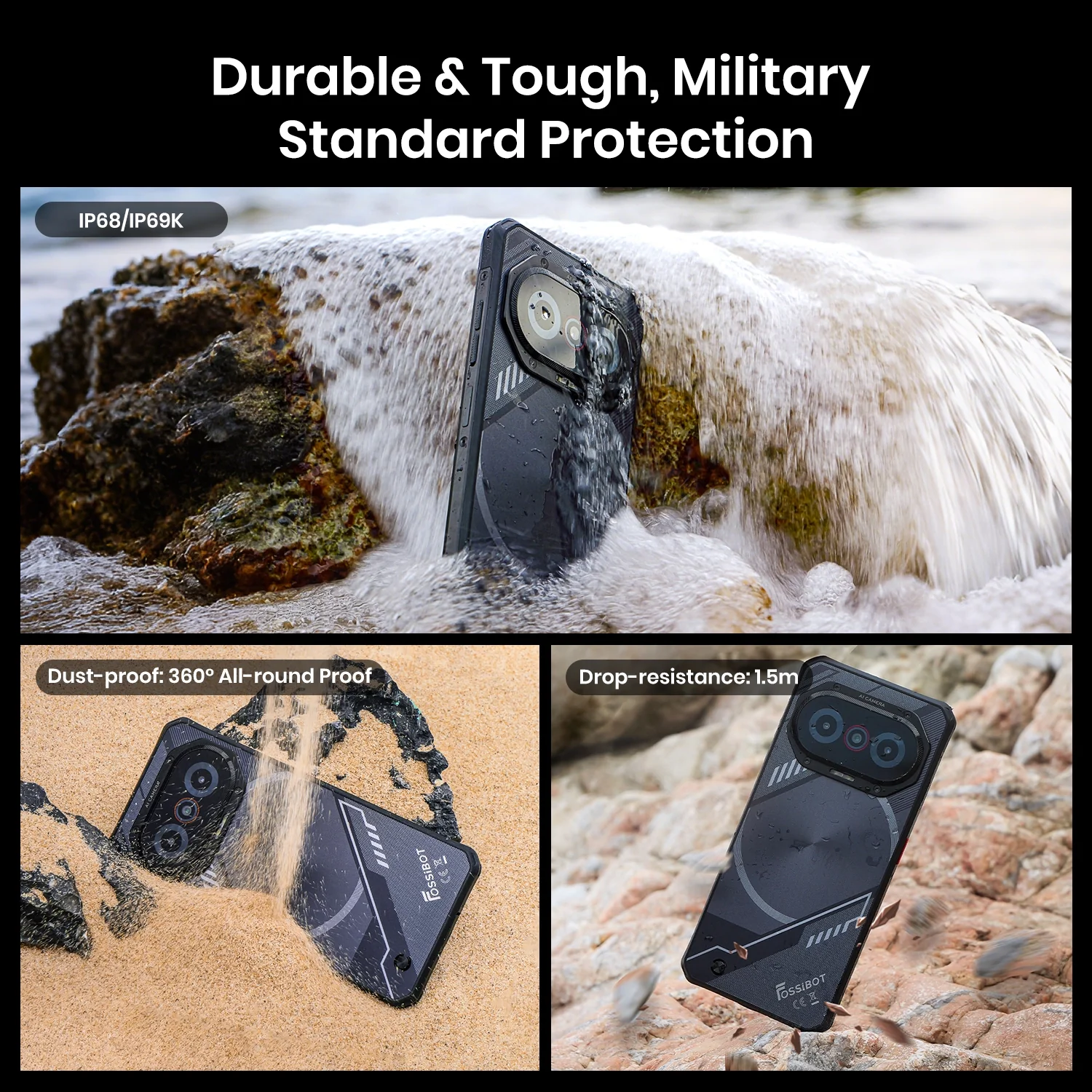 FOSSiBOT F114 Rugged Smartphone, 6.67-inch, 4GB +128GB, Android 15, 50MP Camera, 5000mAh Battery, IP68/IP69K, NFC/Face ID/GPS - Image 13